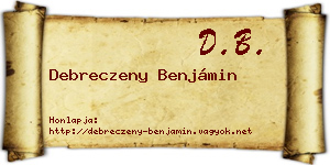 Debreczeny Benjámin névjegykártya