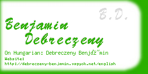 benjamin debreczeny business card